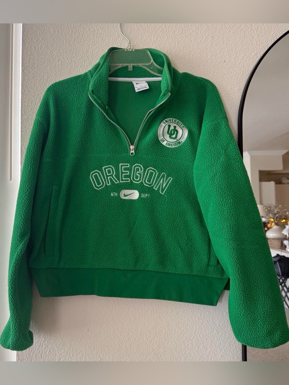 Nike Green Kids' Oregon Quarter-Zip Sherpa Pullover